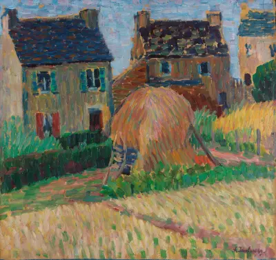 Bretonische Häuser mit Heuhaufen av Alexej von Jawlensky