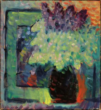 Grosses Stilleben (Fliederstrauss in Vase) av Alexej von Jawlensky