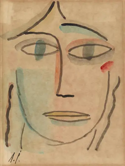 Weiblicher Kopf mit offenen Augen av Alexej von Jawlensky