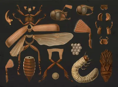 Cockchafer (Melolontha melolontha) av Gottlieb von Koch