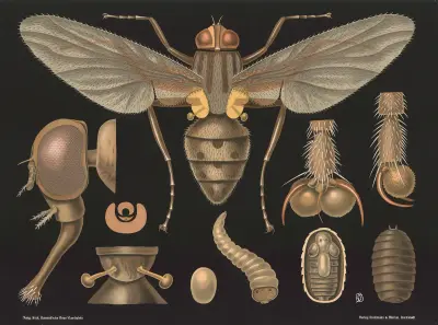 Housefly (Musca domestica) av Gottlieb von Koch