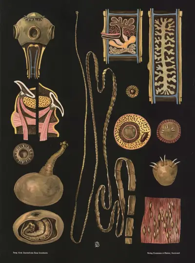 Bandmask (Taenia solium) av Gottlieb von Koch