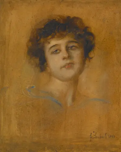 Portrait of a Young Woman, 1876 av Franz von Lenbach
