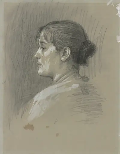 Portrait of Klara Bruckmann av Hans Von Marées