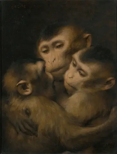 Three Monkeys av Gabriel von Max