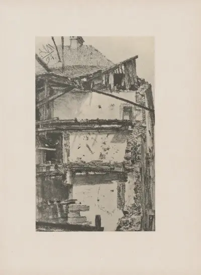 Abgebrochenes Haus, 1894 av Adolph von Menzel