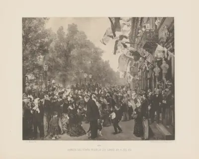 Abreise des Königs Wilhelm zur Armee am 31. Juli 1870 av Adolph von Menzel