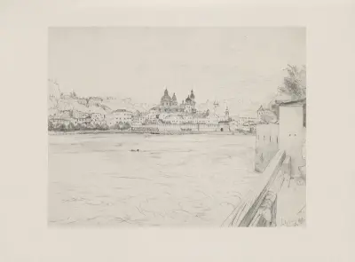 Ansicht von Salzburg, 1852 av Adolph von Menzel