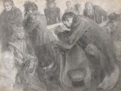 At church av Adolph von Menzel
