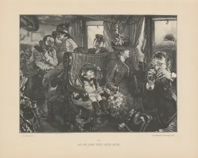 Auf der Fahrt durch schöne Natur av Adolph von Menzel