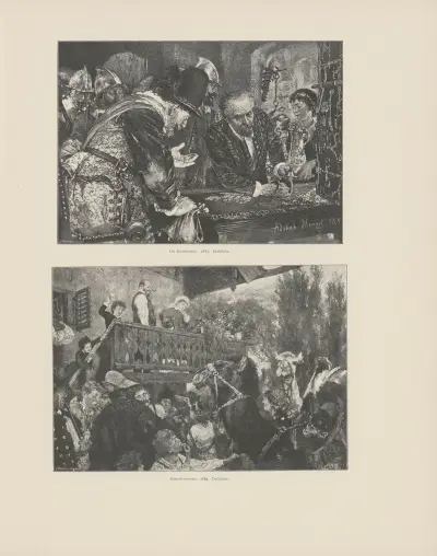 Die Kontribution, 1885; Kameelkarawane av Adolph von Menzel