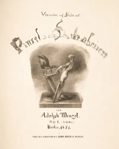 Essay on Stone with Brush and Scraper – Title Page av Adolph von Menzel