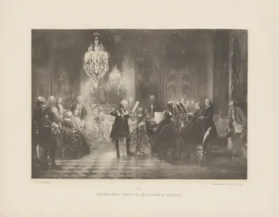 Flötenkonzert Friedrichs des Grossen in Sanssouci av Adolph von Menzel