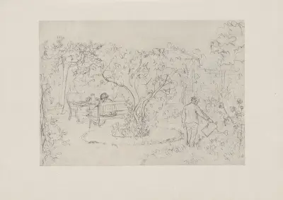 Gartenidyll (60er Jahre) av Adolph von Menzel