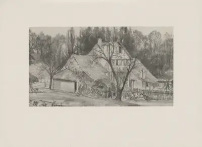Haus unter Bäumen (Cassel), 1848 av Adolph von Menzel