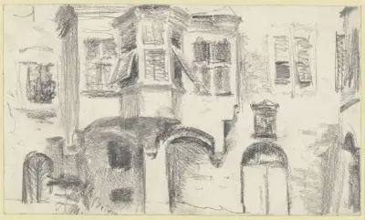 House in Brixen av Adolph von Menzel