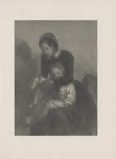 Junge Mutter mit Kind (um 1845), Adolph von Menzel