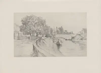 Kanallandschaft (um 1847) av Adolph von Menzel