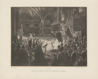 Krönung des Königs Wilhelm I. von Preussen in Königsberg 1861, 1861 av Adolph von Menzel