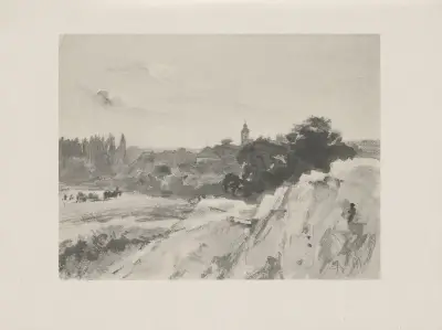 Landschaft bei Jauer (1844) av Adolph von Menzel