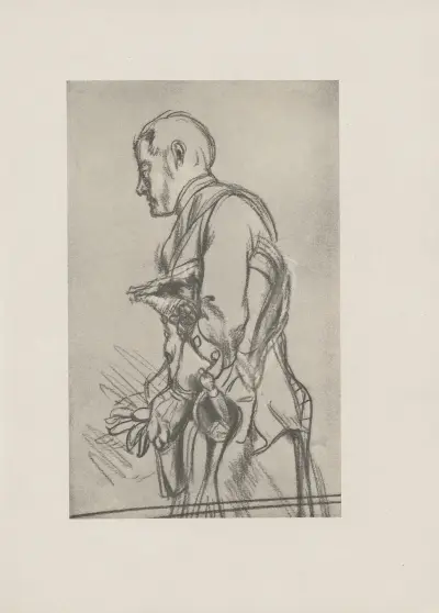Offizier mit Hut und Handschuhen (50er Jahre) av Adolph von Menzel