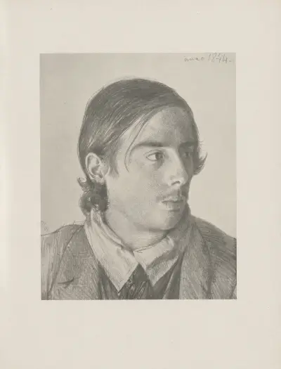 Richard Menzel, der Bruder des Künstlers, 1844 av Adolph von Menzel