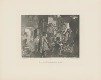 Schleiferei in der Schmiede zu Gastein av Adolph von Menzel