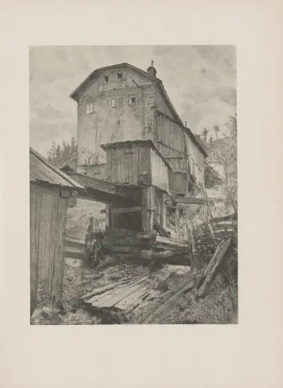 Schneidemühle (um 1890) av Adolph von Menzel