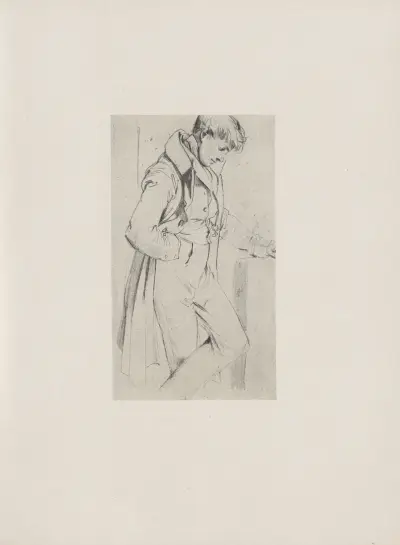 Stehender junger Mann (30er Jahre) av Adolph von Menzel
