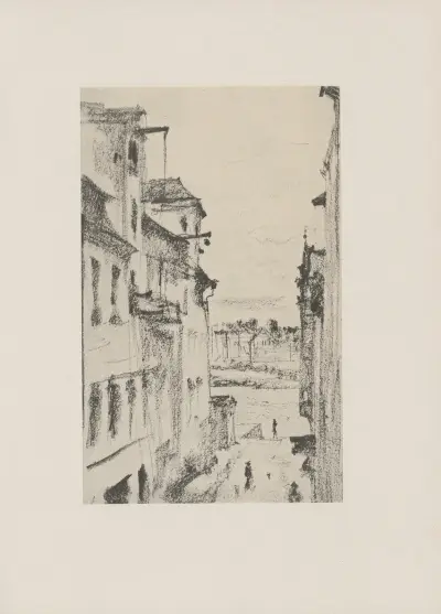 Straßendurchblick (80er Jahre) av Adolph von Menzel