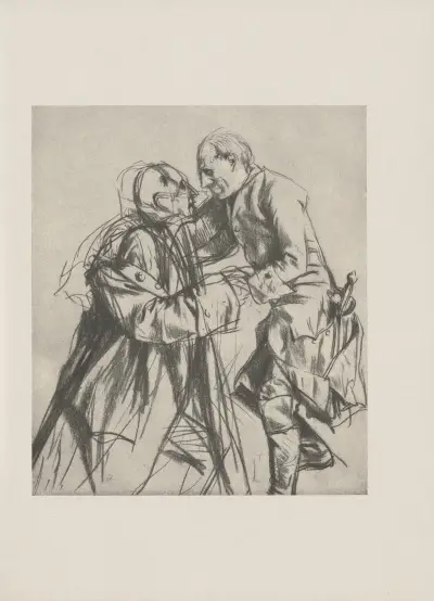 Studie zu dem Bilde ‘Begegnung Friedrichs d. Gr. mit Kaiser Joseph II’ (1857) av Adolph von Menzel