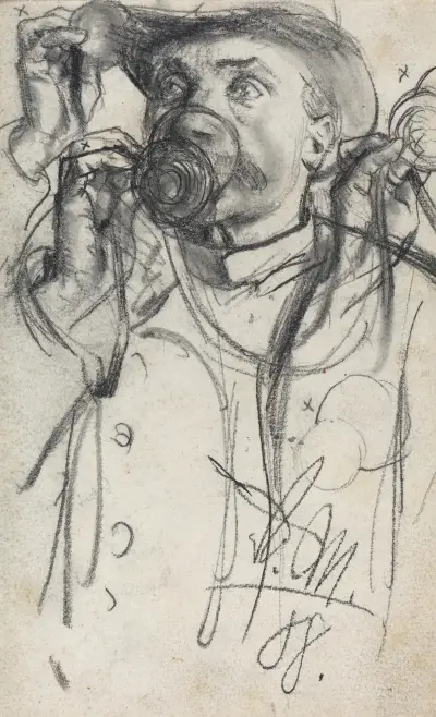 Studies of a Man Drinking av Adolph von Menzel
