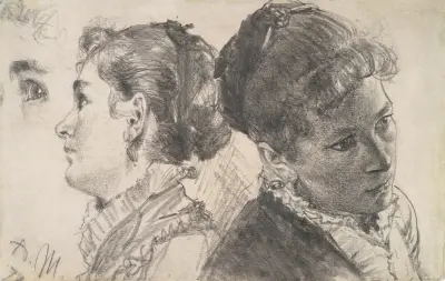 Studies of a Young Woman av Adolph von Menzel