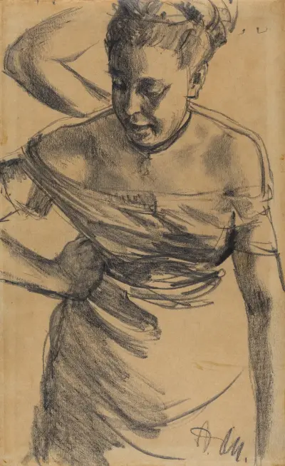 Study of a Woman av Adolph von Menzel