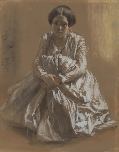 The Artist’s Sister Emilie av Adolph von Menzel