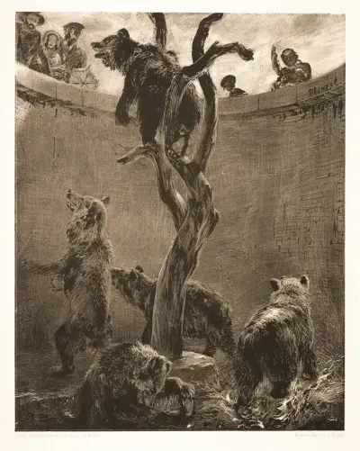 The Bear Pit av Adolph von Menzel