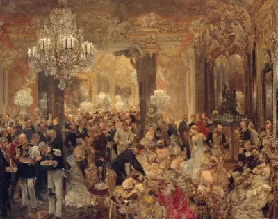 The Dinner at the Ball av Adolph von Menzel