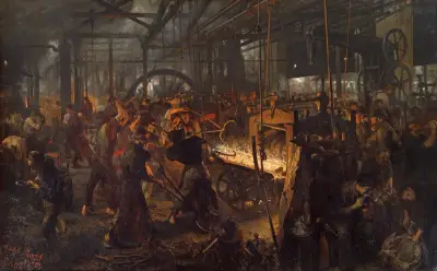 Das Eisenwalzwerk (Moderne Zyklopen) von Adolph von Menzel