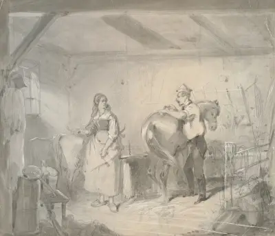 In the Stables I. av Friedrich Carl von Scheidlin