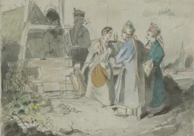 Meeting at a Well av Friedrich Carl von Scheidlin