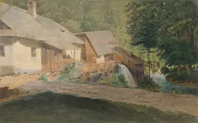 Kvarn vid skogsbrynet av Friedrich Carl von Scheidlin