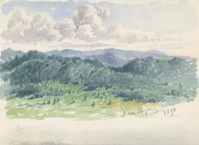 Bergslandskap av Friedrich Carl von Scheidlin
