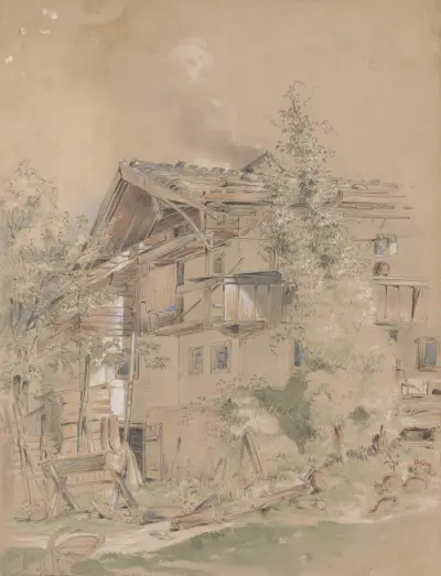 Picturesque Environment of Village Cottage av Friedrich Carl von Scheidlin