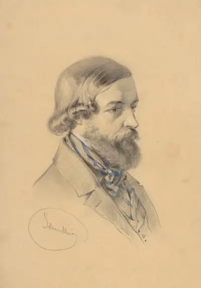 Studie av skäggig man av Friedrich Carl von Scheidlin