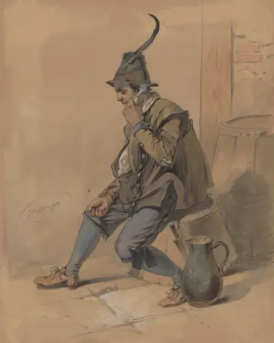 Study of a Smoking Man av Friedrich Carl von Scheidlin