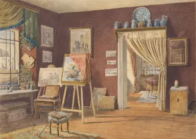 View of the Artist’s Atelier av Friedrich Carl von Scheidlin