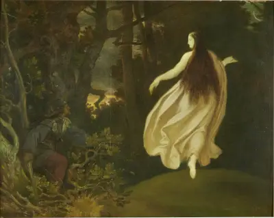 Uppenbarelse i skogen (ur Törnrosa) av Moritz von Schwind