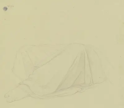 Gewandpartie der Stadt Worms im Rheinbild, die erste sitzende Figur links von Moritz von Schwind