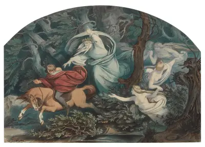 Illustration till Goethes dikt Erlkönig av Moritz von Schwind