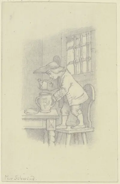 Pojke som nosar ur en kruka (Honungstjuven) av Moritz von Schwind